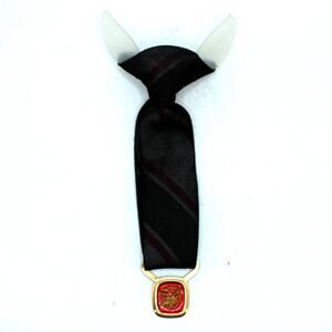 Loyal Order of the Moose Black Silk and Gold Tone Clip On Tie